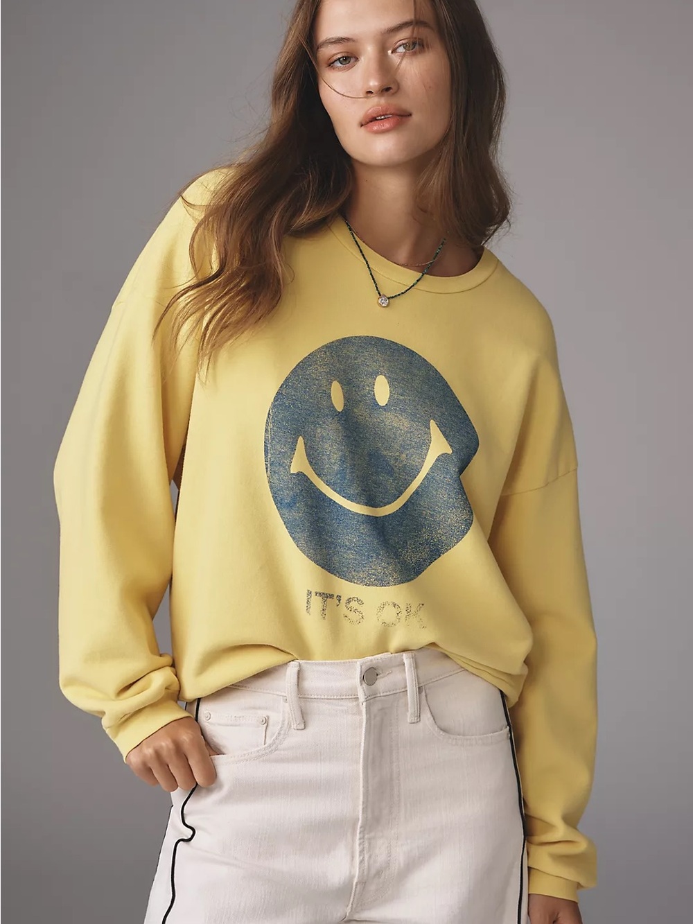 MOTHER The Drop Square Crew Neck Sweatshirt Medium